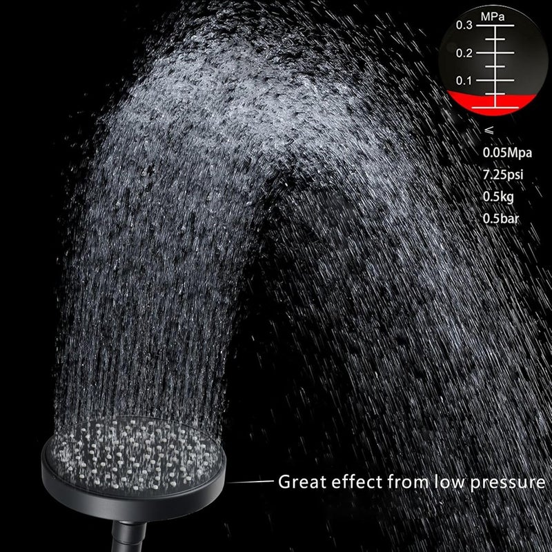 Nuodan High Pressure Shower Head - 4.7“ Powerful Bathroom Pressure Boosting Rain Showerhead - Perfect Universal Replacement for Rainfall Shower Heads (Black) - Image 2